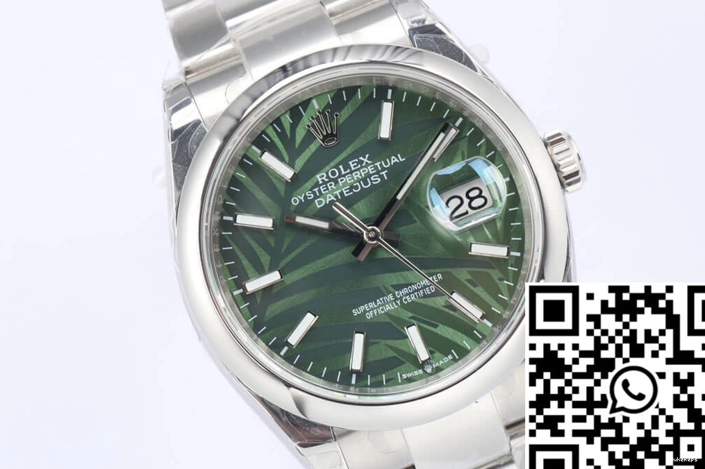 Datejust Rolex Pattern Dial Palm Green Factory M126200-0020 Olive EW Leaf 0413
